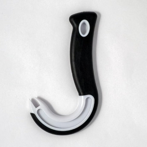 The innovative ’J’ shape efficiently opens cans with a simple rocking motion. Simply place the hook under the ring pull, lift the ring and pull up. The non-slip handle enables a firm and stable grip. Excellent for those with arthritis or weak grip.